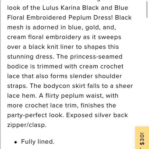 Lulus Karina Black and Blue Embroidered Peplum Dress - Picture 6 of 7